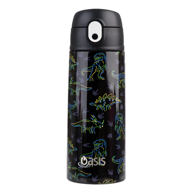 Oasis Kids Drink bottle 550ml - Neon Dinosaurs