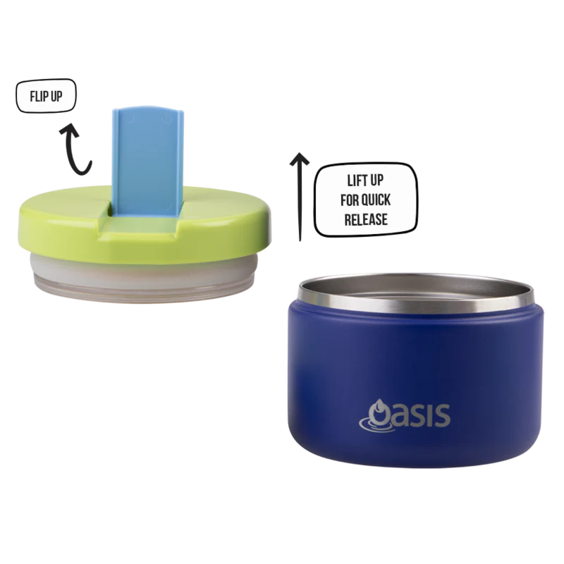 Oasis Food Flask w/ quick release lids 300ml P Blue