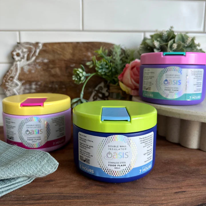 Oasis Food Flask w/ quick release lids 300ml Blue