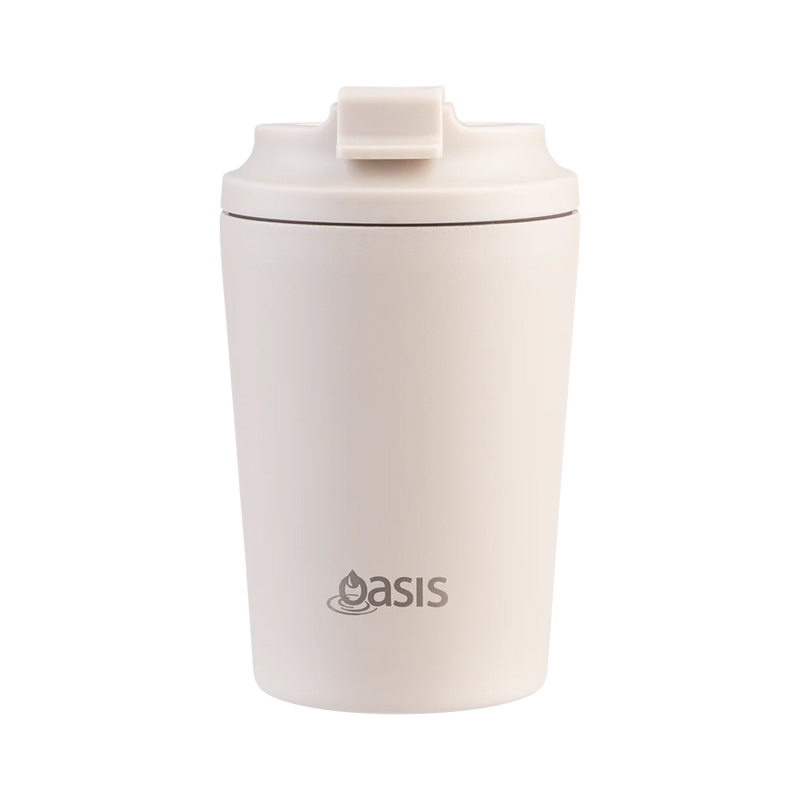 Oasis Ceramic Lined Stainless Steel Double Wall Insulated Coffee Cup 235ml - Oat