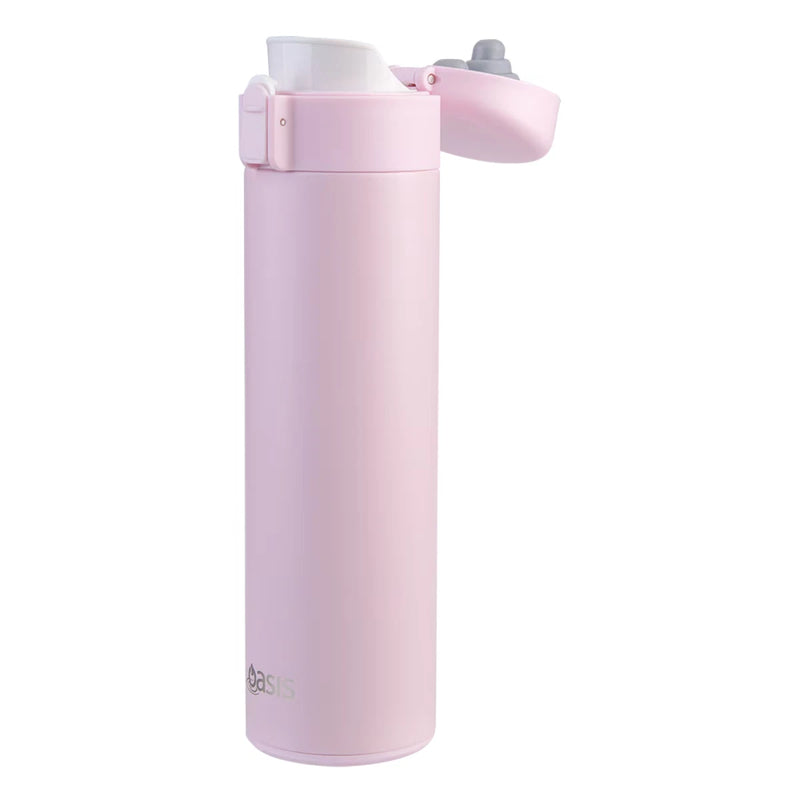Oasis Stainless Steel Insulated Flip-Top Flask 480ml Pink - Double Wall Vacuum Thermos