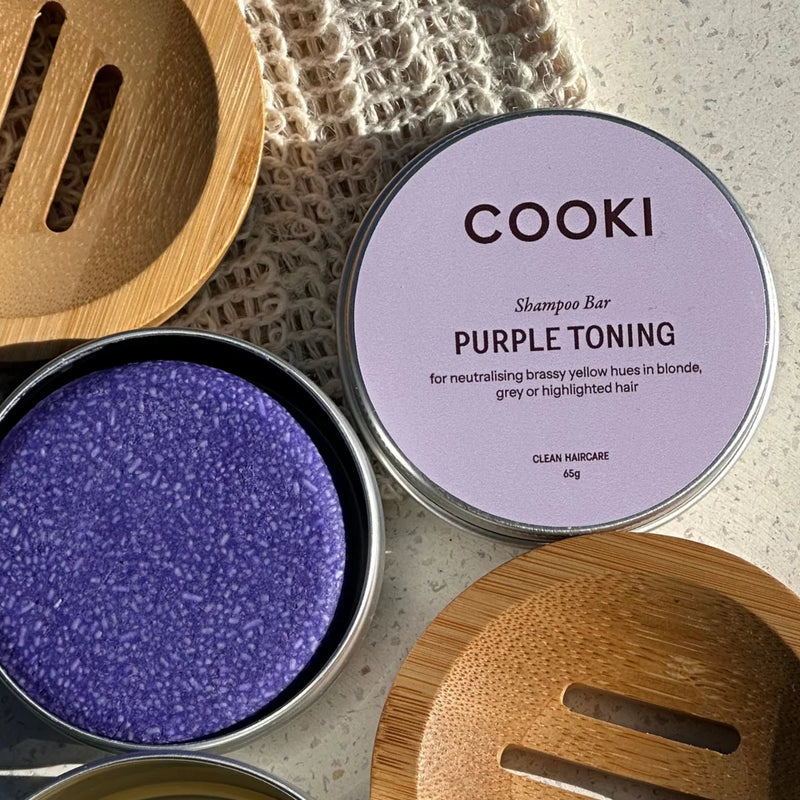 Cooki Haircare Purple Shampoo Bar With Tin 65g