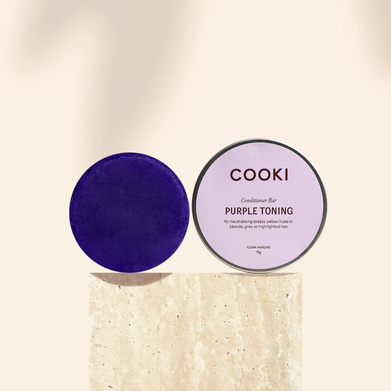 Cooki Haircare Purple Toning Conditioner Bar with Tin 75g