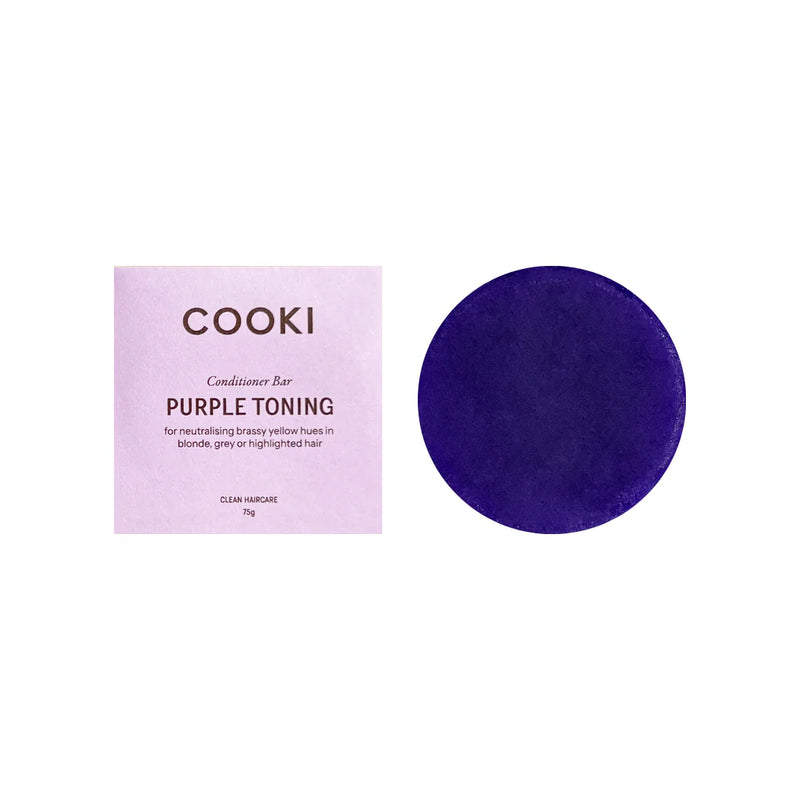 Cooki Haircare Purple Toning Conditioner Bar with Tin 75g