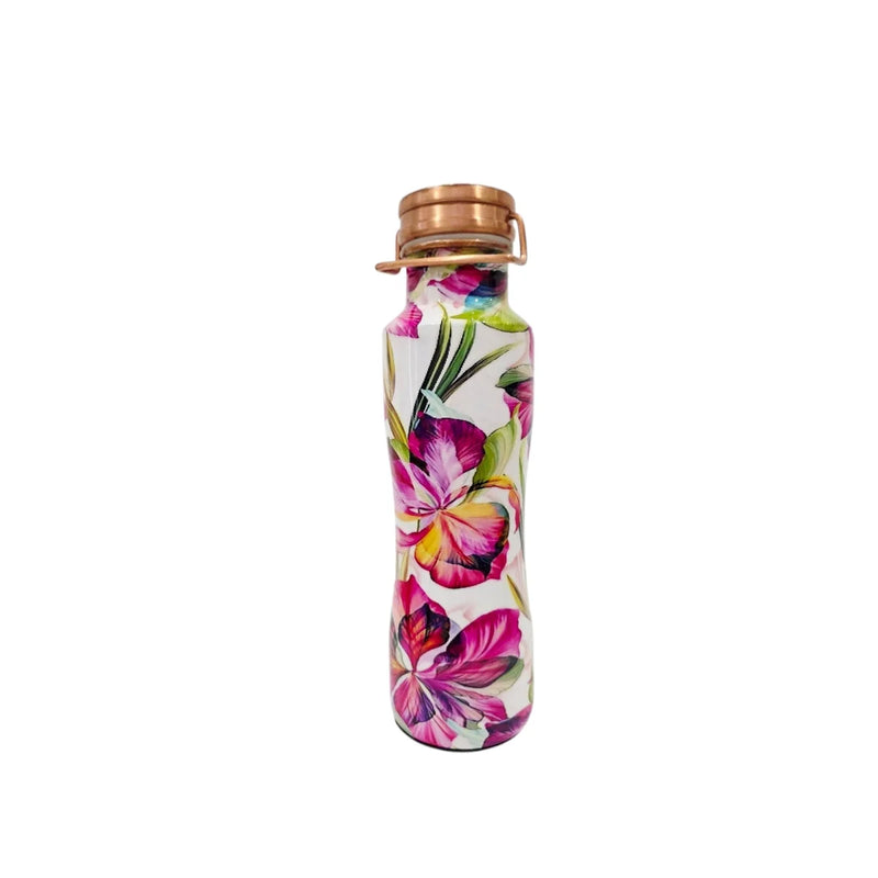 Zurit Copper Water Bottle 800ml Pink Blossom/Floral