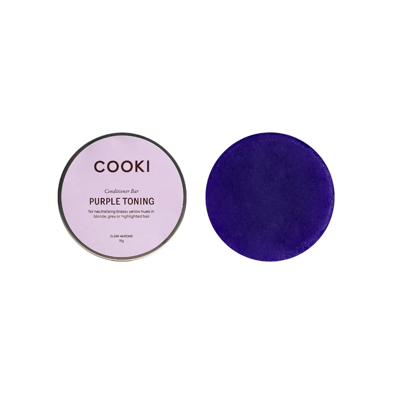 Cooki Haircare Purple Toning Conditioner Bar with Tin 75g