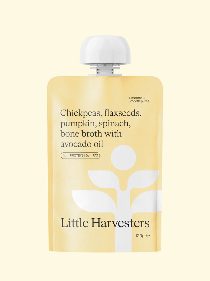 Little Harvesters Puree Pouch Chickpeas 120g | Organic vegetables, No GMO, No Seed Oils
