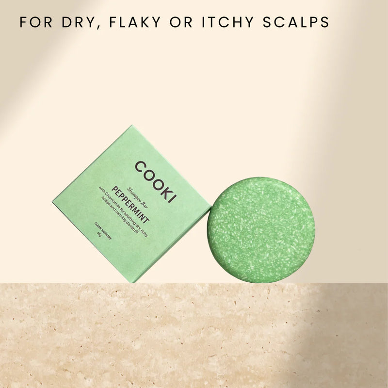 Cooki Haircare Peppermint & Chamomile Shampoo Bar With Tin 65g