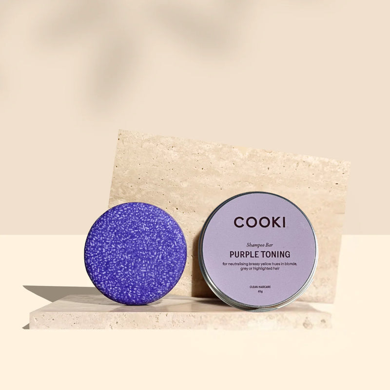 Cooki Haircare Purple Shampoo Bar With Tin 65g