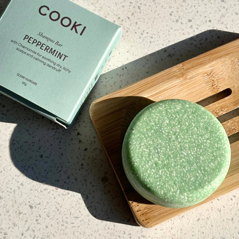 Cooki Haircare Peppermint & Chamomile Shampoo Bar With Tin 65g