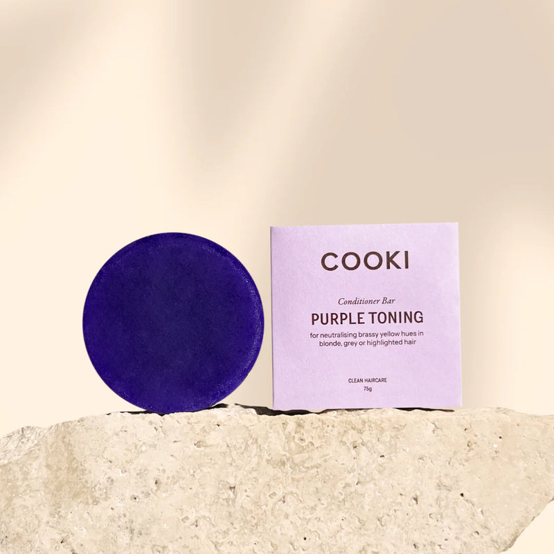 Cooki Haircare Purple Toning Conditioner Bar with Tin 75g