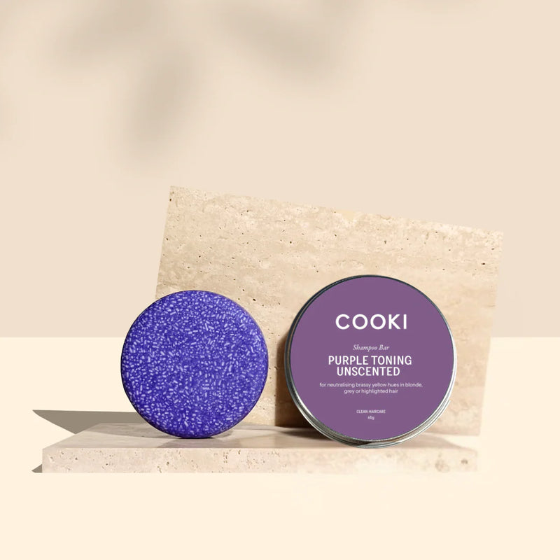 Cooki Haircare Purple Shampoo Bar Unscented With Tin 65g