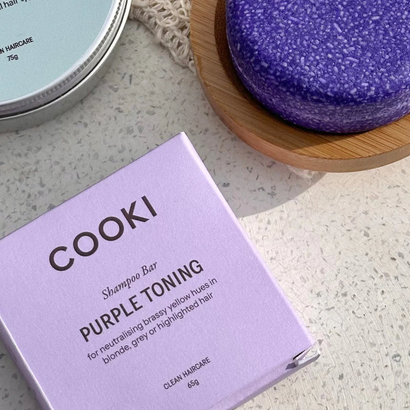 Cooki Haircare Purple Shampoo Bar With Tin 65g