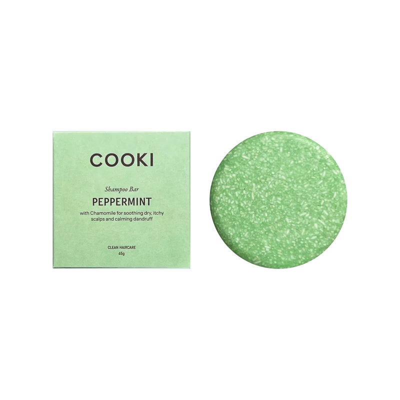 Cooki Haircare Peppermint & Chamomile Shampoo Bar With Tin 65g