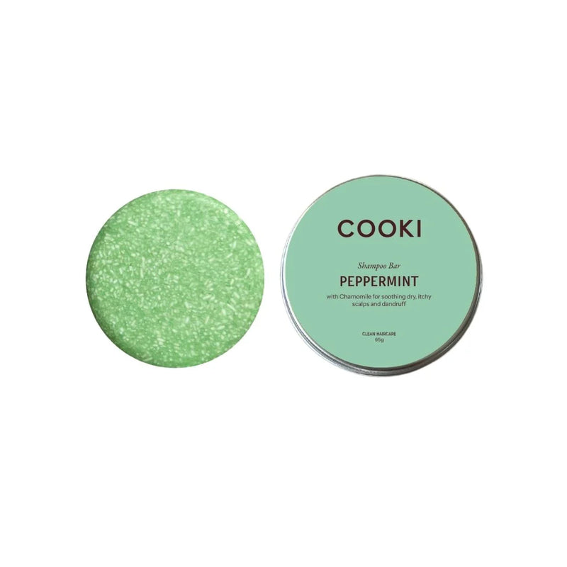 Cooki Haircare Peppermint & Chamomile Shampoo Bar With Tin 65g