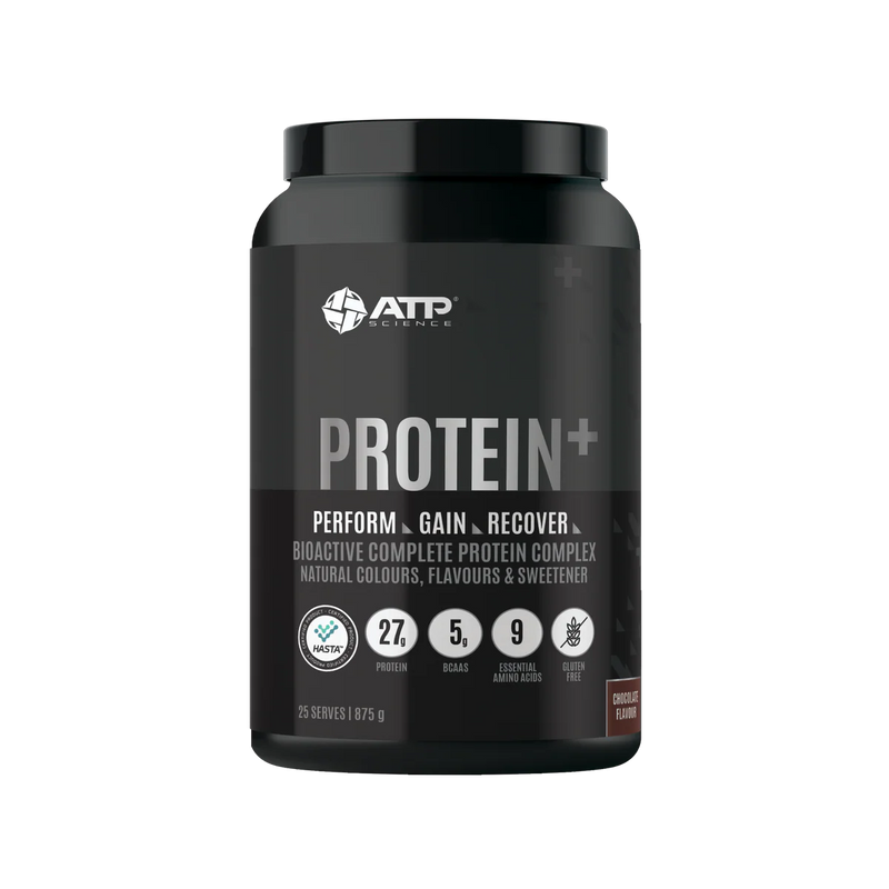 ATP Science Protein+ Bioactive & Complete, With Collagen Peptides & Tryptophan, Chocolate Flavour 875g | Gluten Free, Hasta Cert