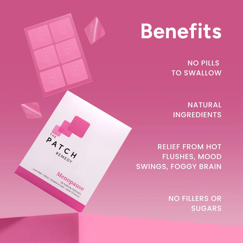 The Patch Remedy Menopause Patches 30 Patches – Natural Herbal Menopause Support for Hot Flushes, Mood & Wellbeing