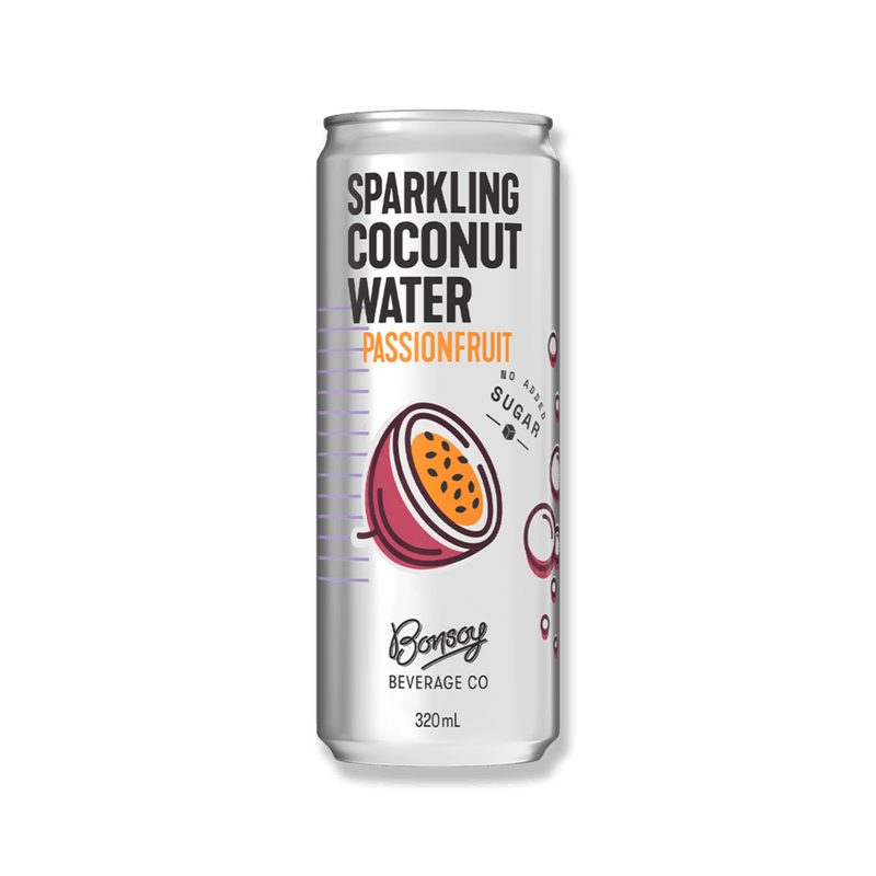 Bonsoy Sparkling Coconut Water Passionfruit 320ml | Vegan, No Added Sugar