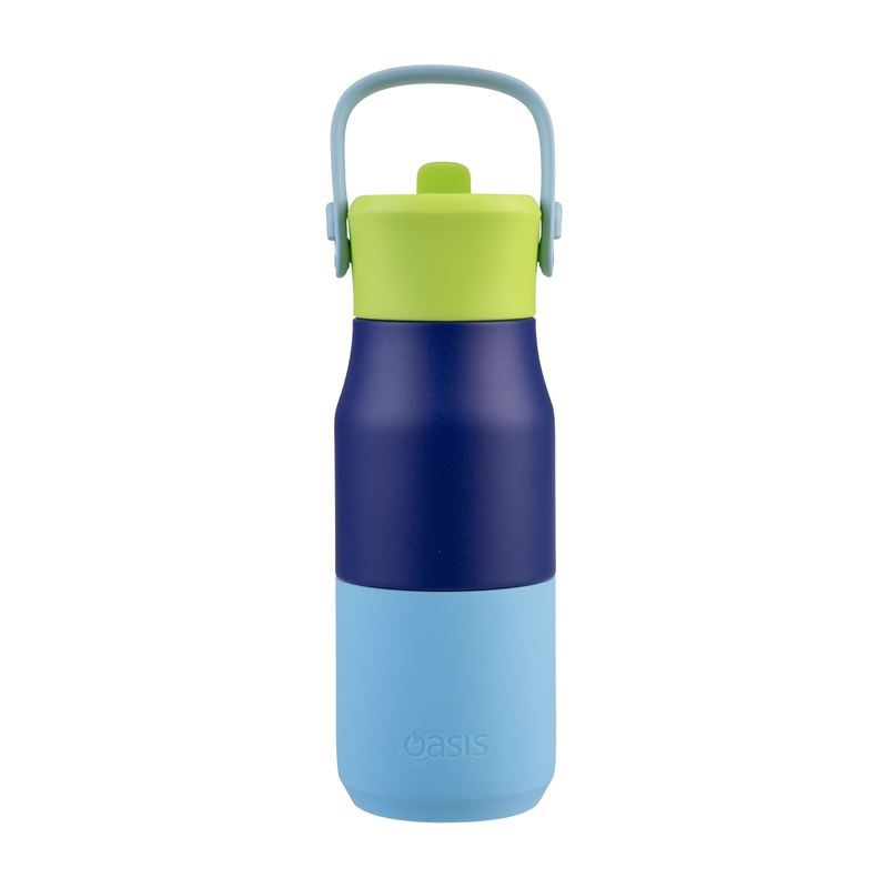 Oasis Junior Insulated Sipper Drink Bottle 400ml Peacock Blue - Double Wall Stainless Steel Kids Thermos