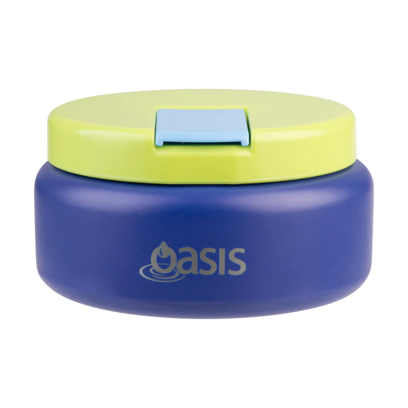 Oasis Double Wall Food Flask Quick Release lid Peacock Blue 230ml