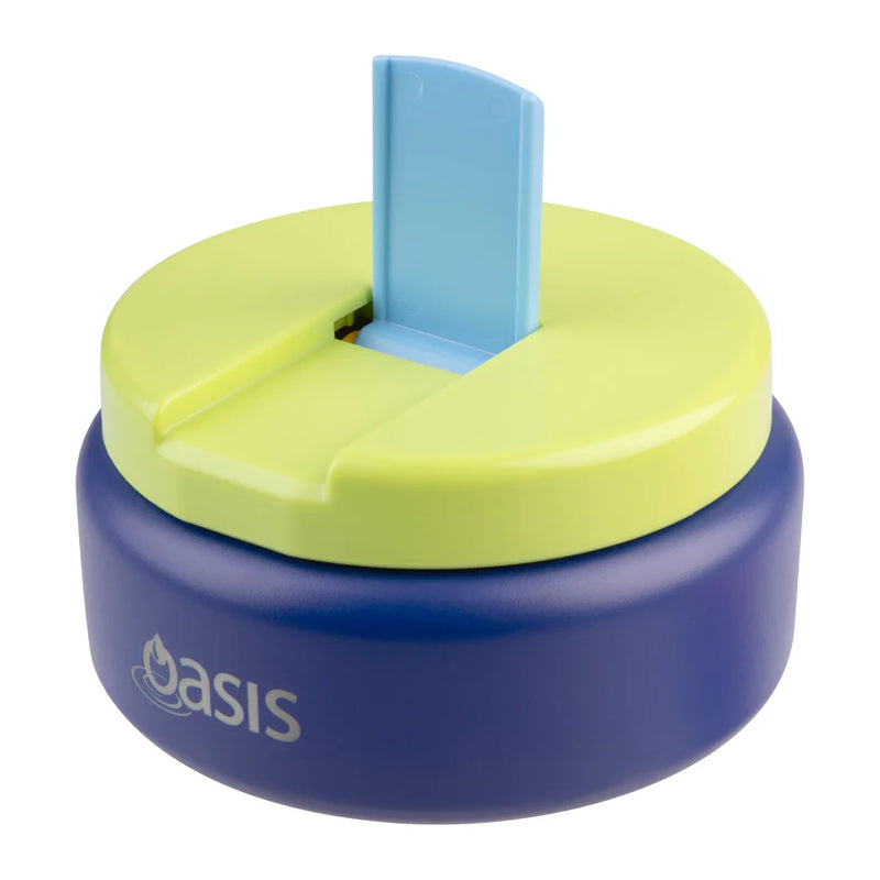 Oasis Double Wall Food Flask Quick Release lid Peacock Blue 230ml