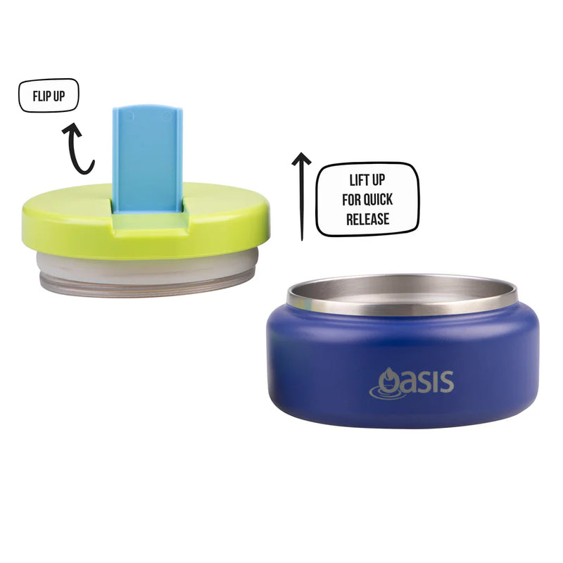 Oasis Double Wall Food Flask Quick Release lid Peacock Blue 230ml