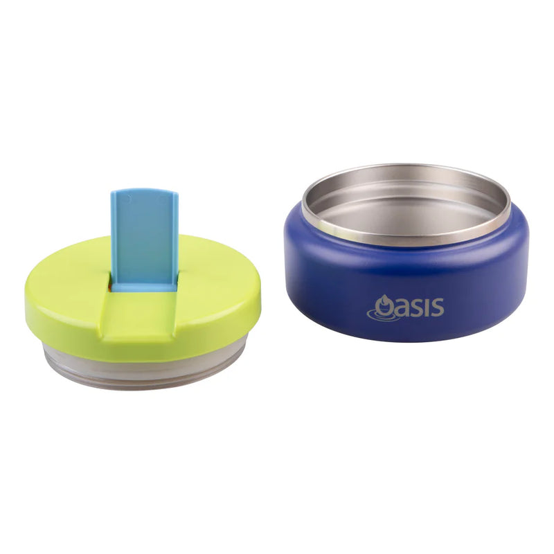 Oasis Double Wall Food Flask Quick Release lid Peacock Blue 230ml