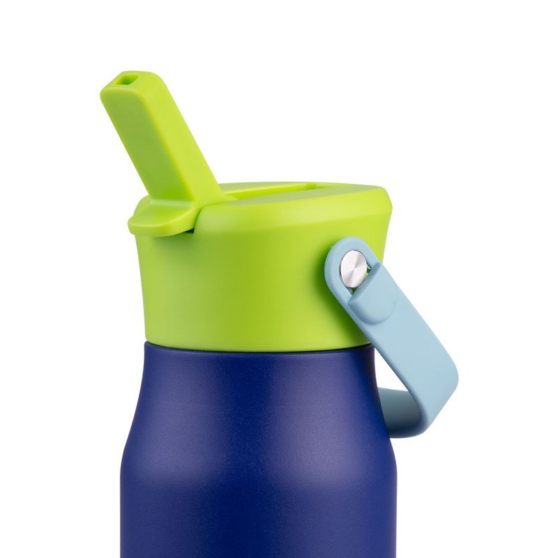 Oasis Junior Insulated Sipper Drink Bottle 400ml Peacock Blue - Double Wall Stainless Steel Kids Thermos