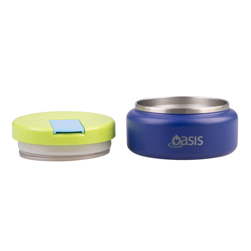 Oasis Double Wall Food Flask Quick Release lid Peacock Blue 230ml