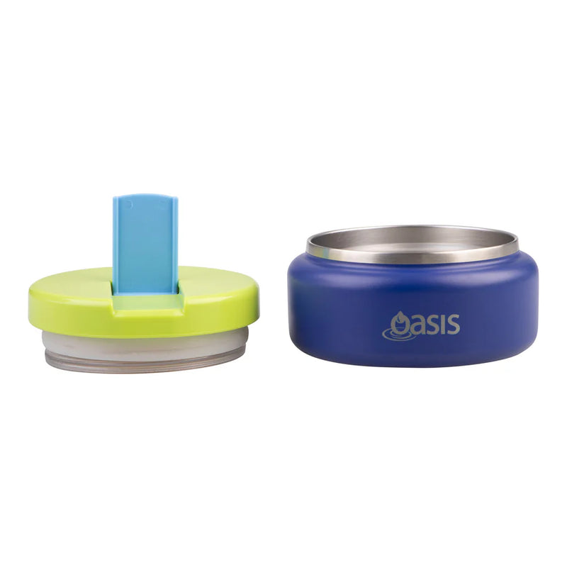 Oasis Double Wall Food Flask Quick Release lid Peacock Blue 230ml