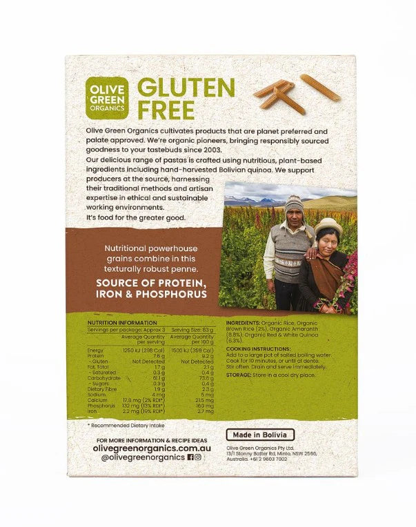 Olive Green Organics Penne Andean Grains 250g