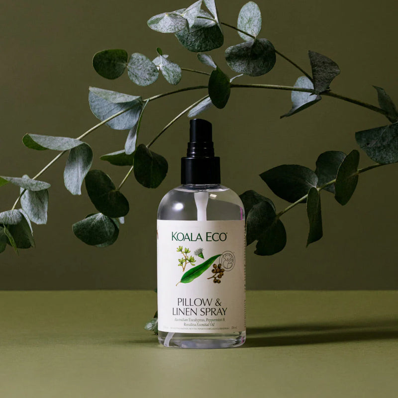 Koala Eco Natural Pillow & Linen Spray With Eucalyptus, Peppermint + Rosalina 250ml | Biodegradable, Plant Based, Australian Made, Vegan