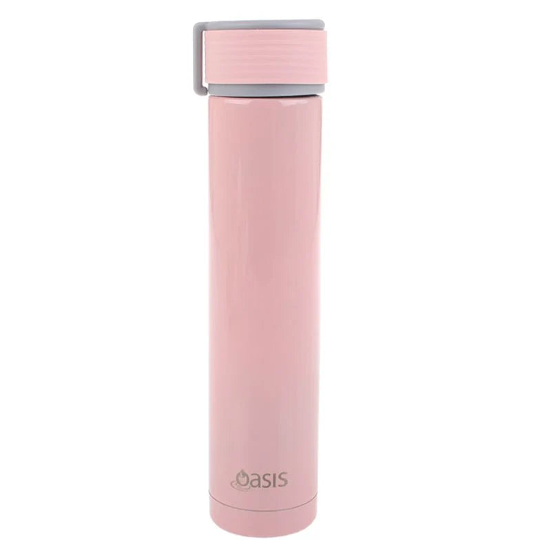 Oasis Skinny Mini Stainless Steel Double Wall Insulated Drink Bottle 250ml Blush Pink