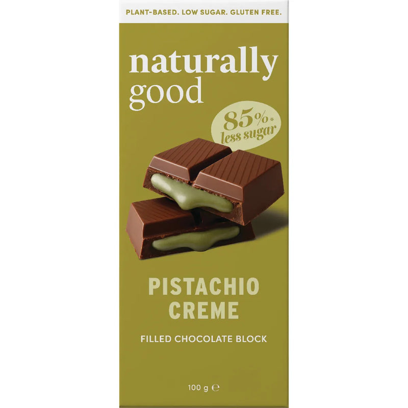Naturally Good Filled Chocolate Block Pistachio Creme 100g