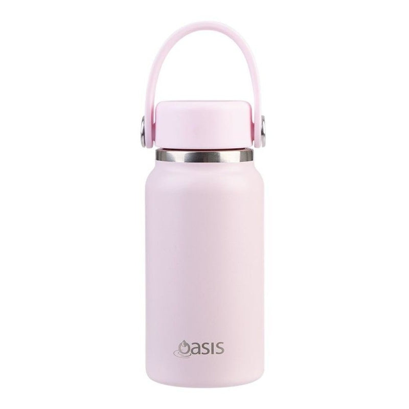 Oasis Stainless Steel Double Wall Insulated Mini Bottle 200ml Pink Lemonade