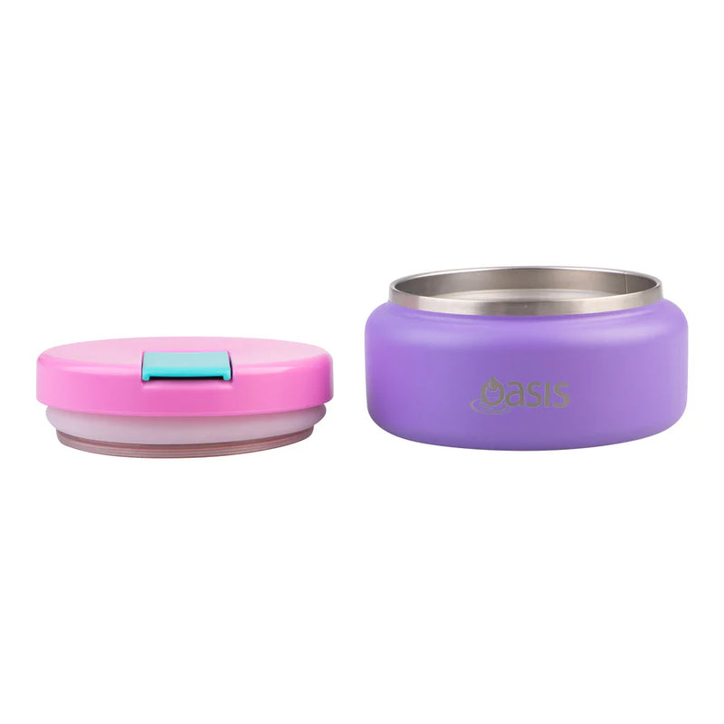 Oasis  S/S Double Wall Food Flask Quick Release Lid Mermaid Purple 230ml