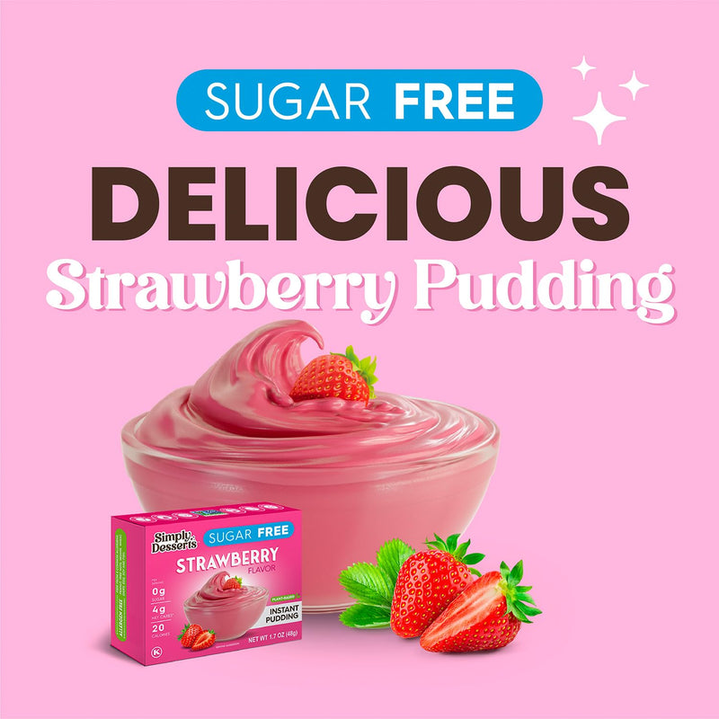 Simply Delish Sugar Free Instant Pudding Strawberry 48g