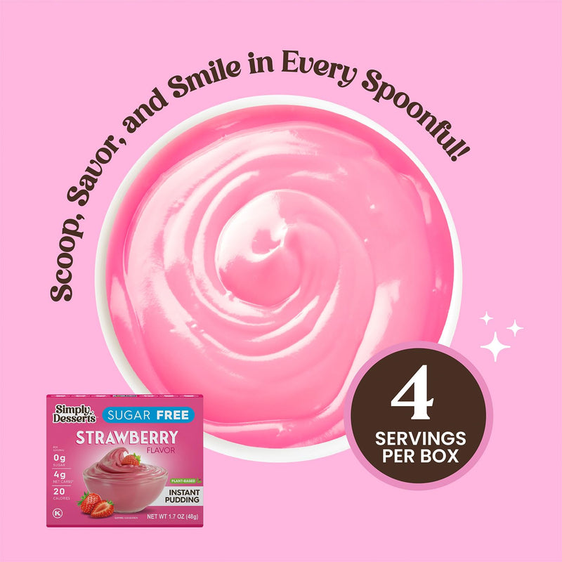 Simply Delish Sugar Free Instant Pudding Strawberry 48g