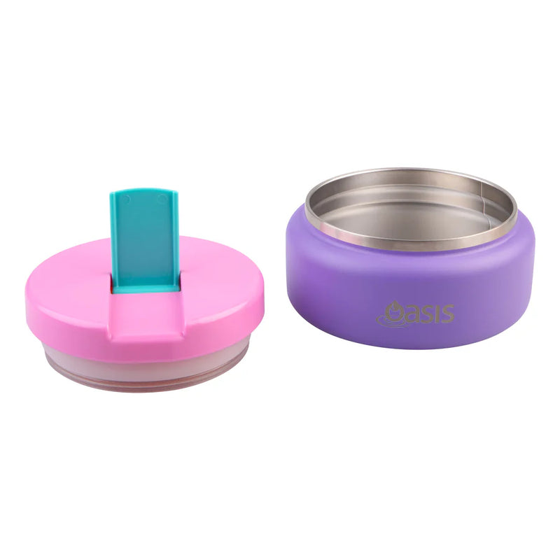 Oasis  S/S Double Wall Food Flask Quick Release Lid Mermaid Purple 230ml