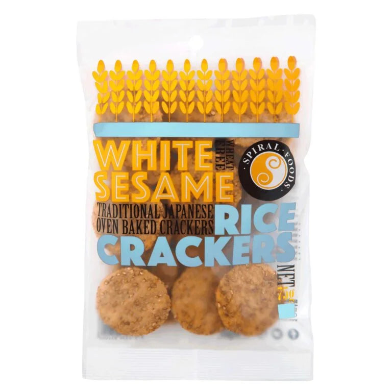 Spiral Foods White Seasame Crackers 75g