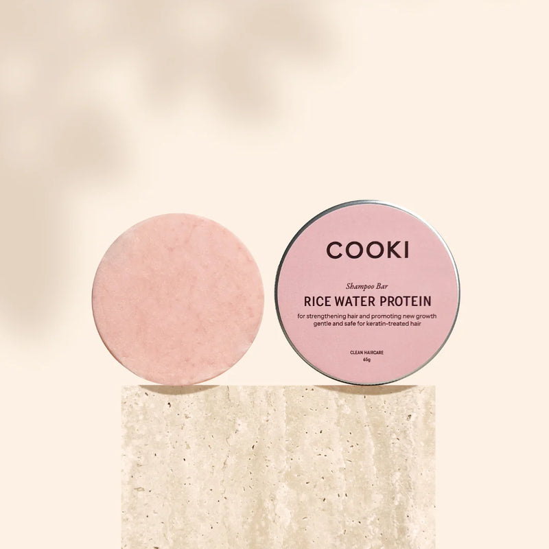 Cooki Haircare Rice Water Protein Shampoo Bar 65g Tin