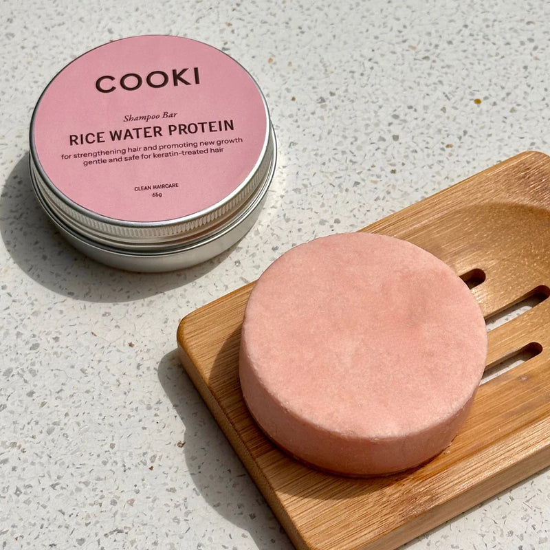 Cooki Haircare Rice Water Protein Shampoo Bar 65g Tin