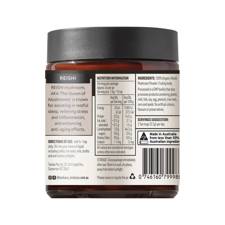 TONIKA Organic Reishi Mushroom Powder - 90g