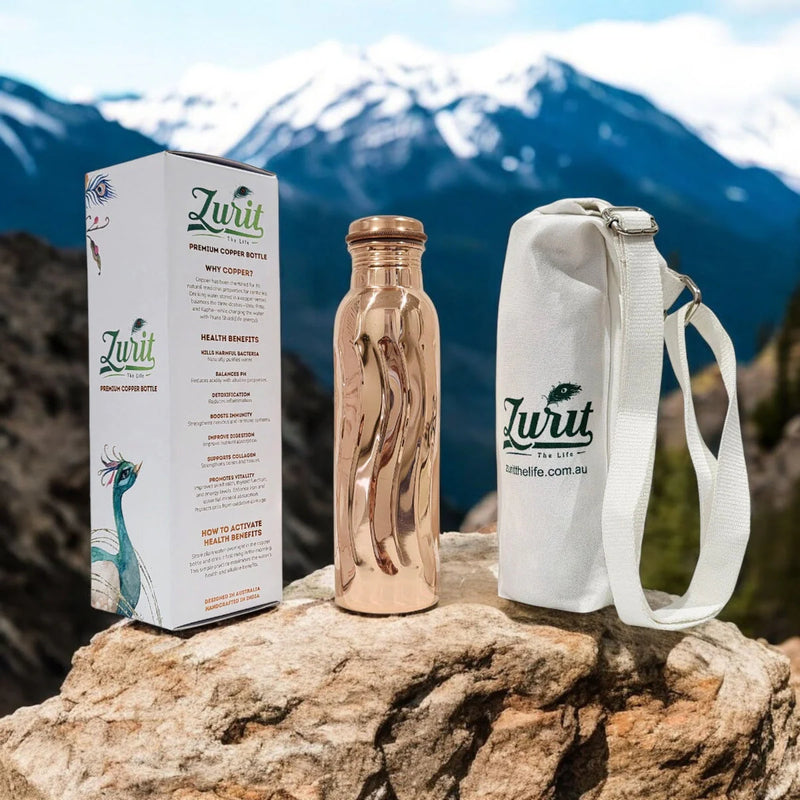 Zurit Copper Water Bottle 950ml Golden Wave