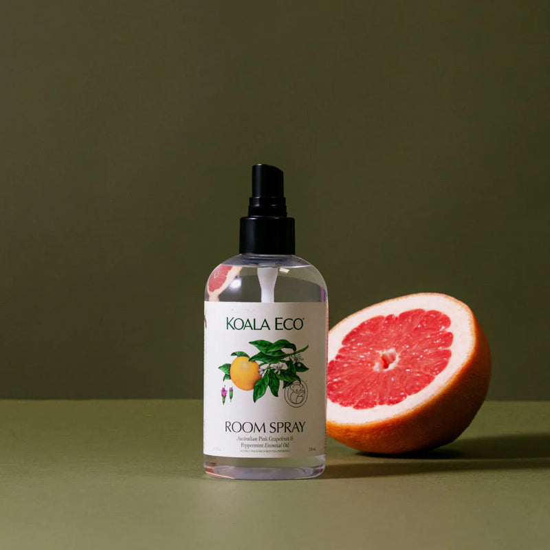 Koala Eco Natural Room Spray With Pink Grapefruit + Peppermint 250ml | Biodegradable, Plant Based, Australian Made, Vegan