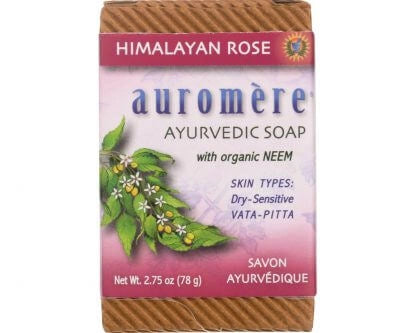 Auromere Ayurvedic Soap with Neem Himalayan Rose 78g