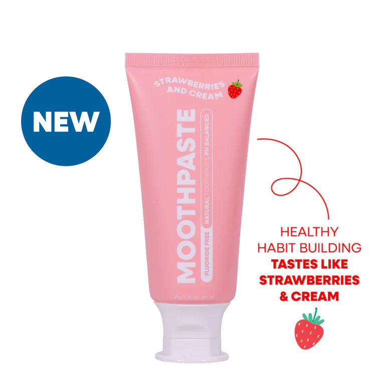 MooGoo Kids Moothpaste Strawberries & Cream 50g – Gentle Natural Toothpaste for Children