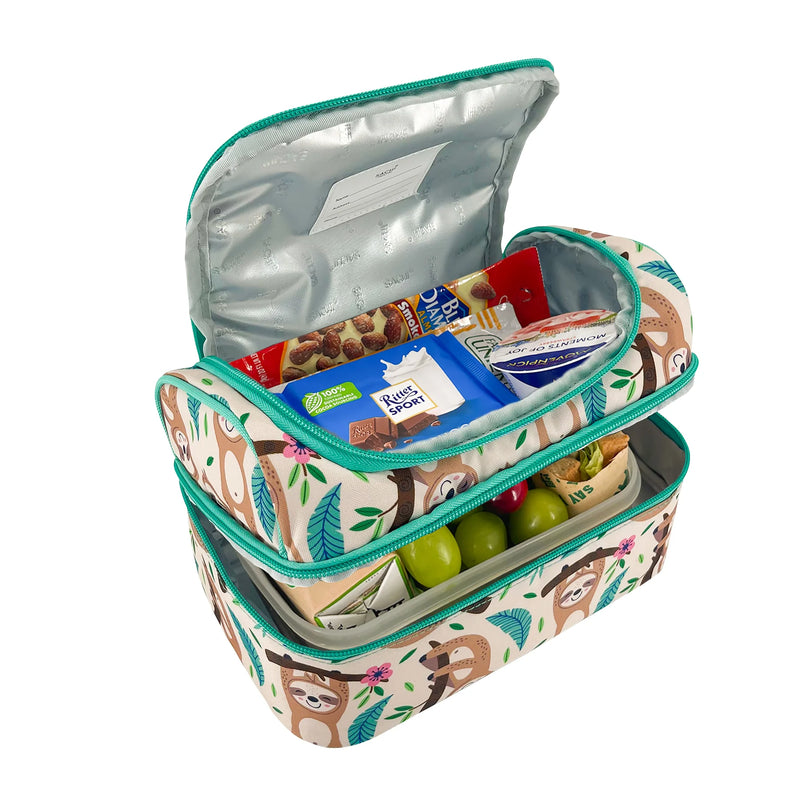Sachi Insulated Double Decker Lunch Bag (Sleepy Sloths