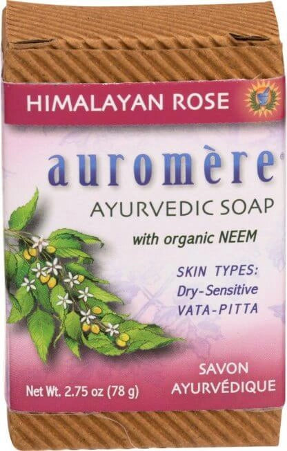 Auromere Ayurvedic Soap with Neem Himalayan Rose 78g