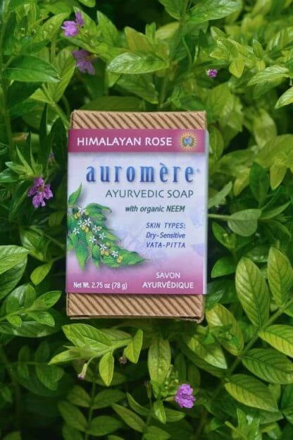 Auromere Ayurvedic Soap with Neem Himalayan Rose 78g